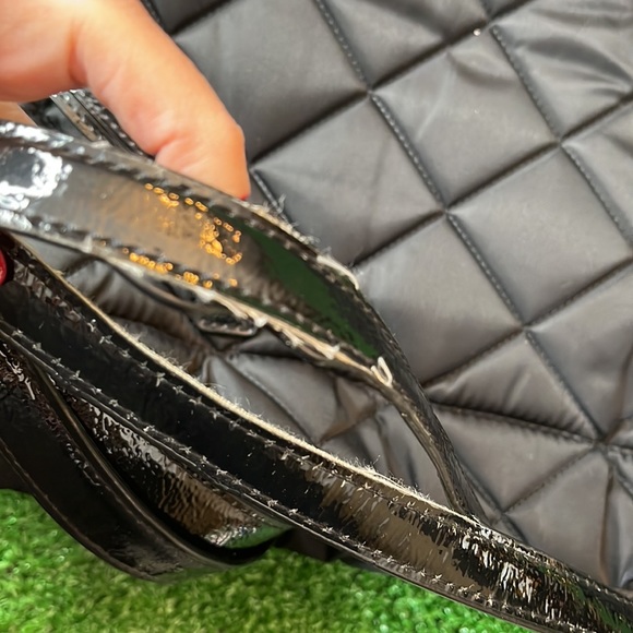 Michael Michael Kors BlackNylon Quilted Tote with Silver MK ACCENTS - Picture 10 of 11